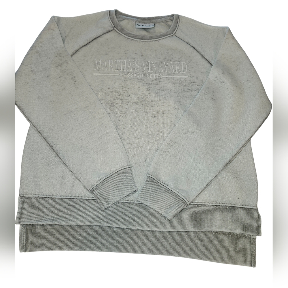 Martha's Vineyard Sweatshirt Youth Girls Size L Light Grey White Lettering